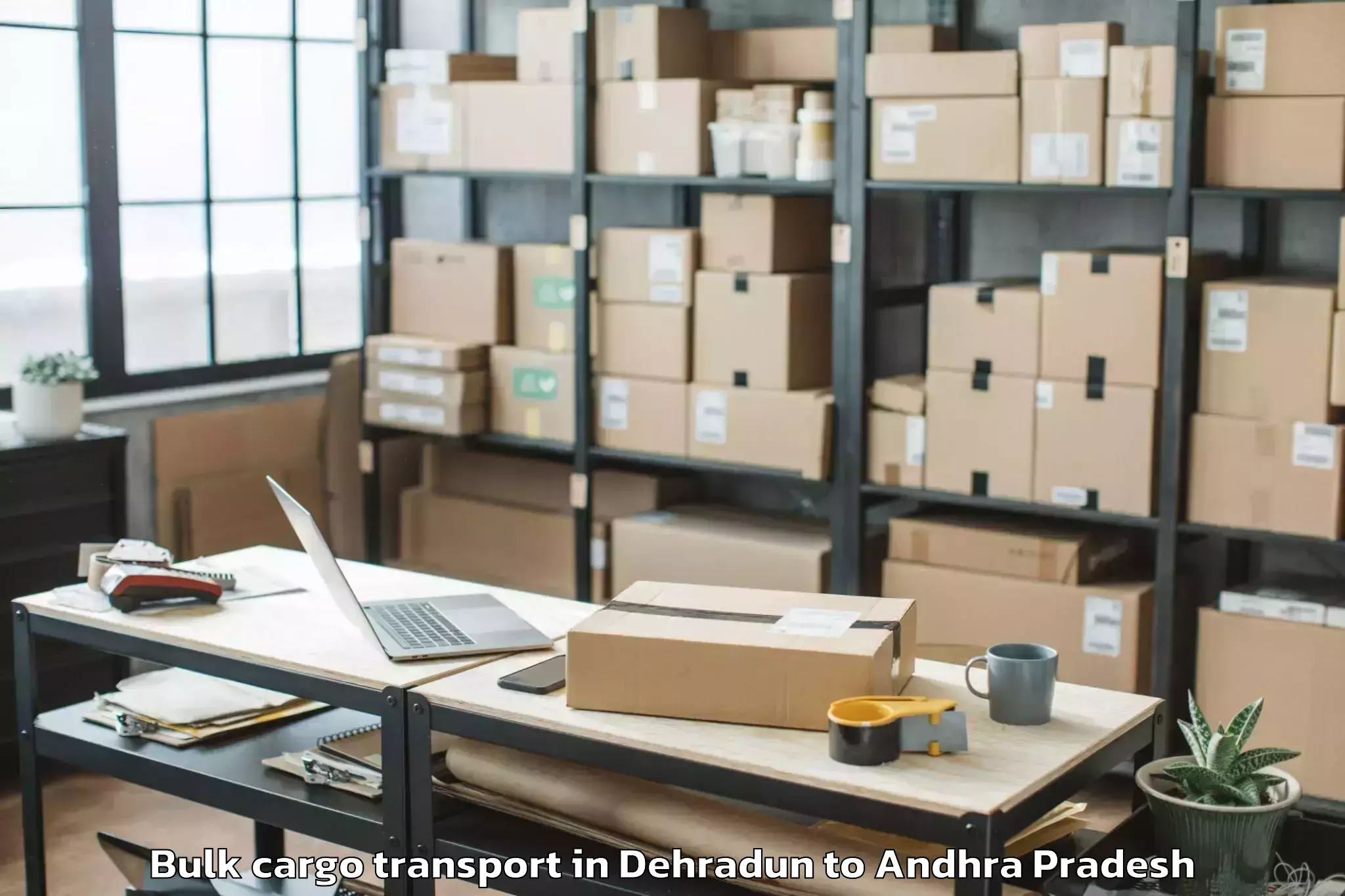 Book Dehradun to Elamanchili Bulk Cargo Transport Online